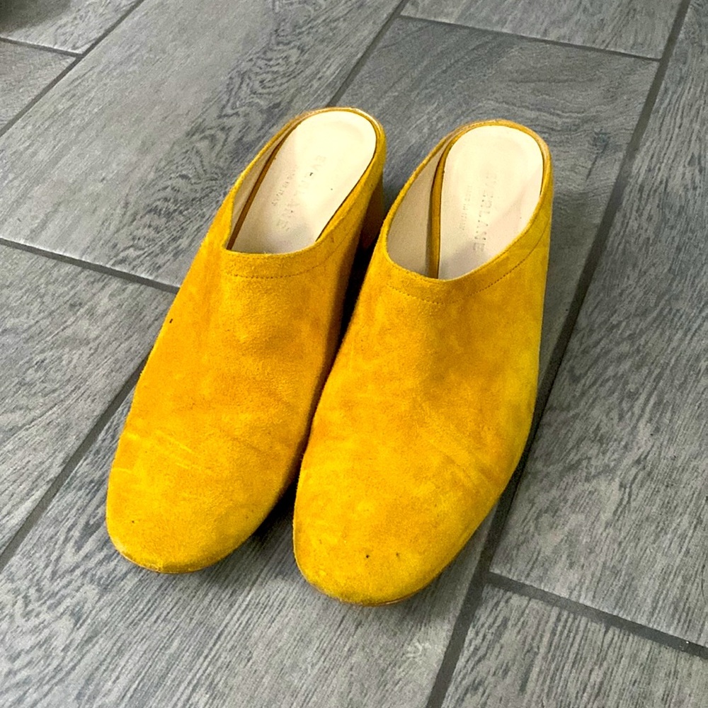 Everlane suede mules in mustard (size 7)